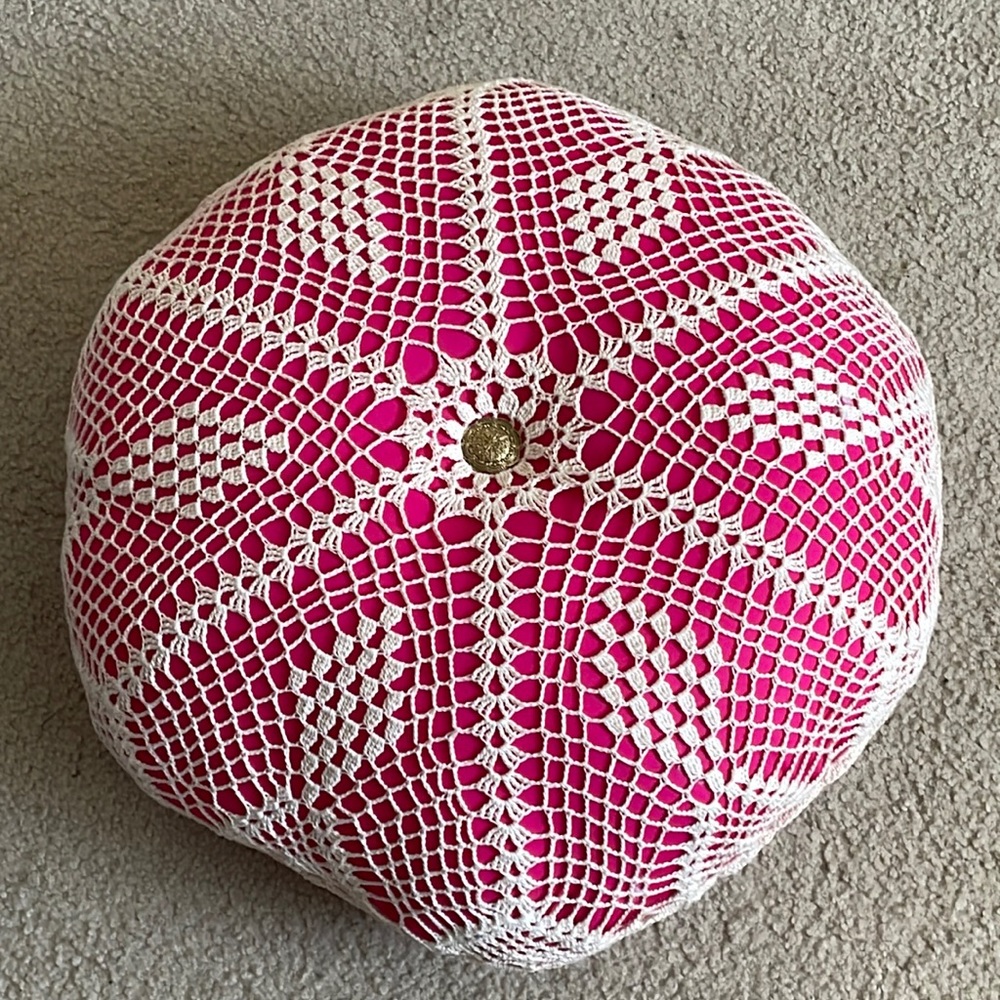 Vintage Handmade Crochet Boho Style Pillow